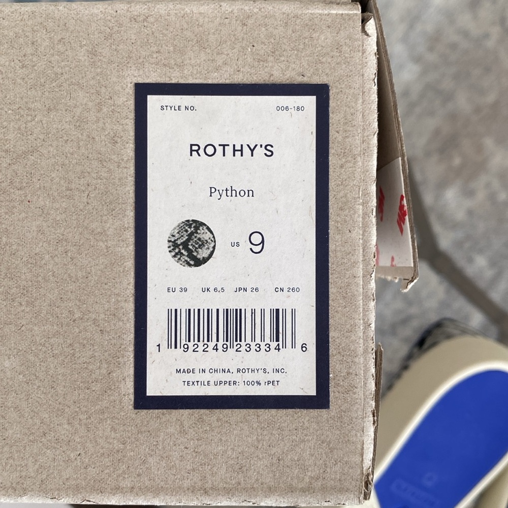 NIB Rothy’s Python print slip on sneakers - Picture 4 of 4